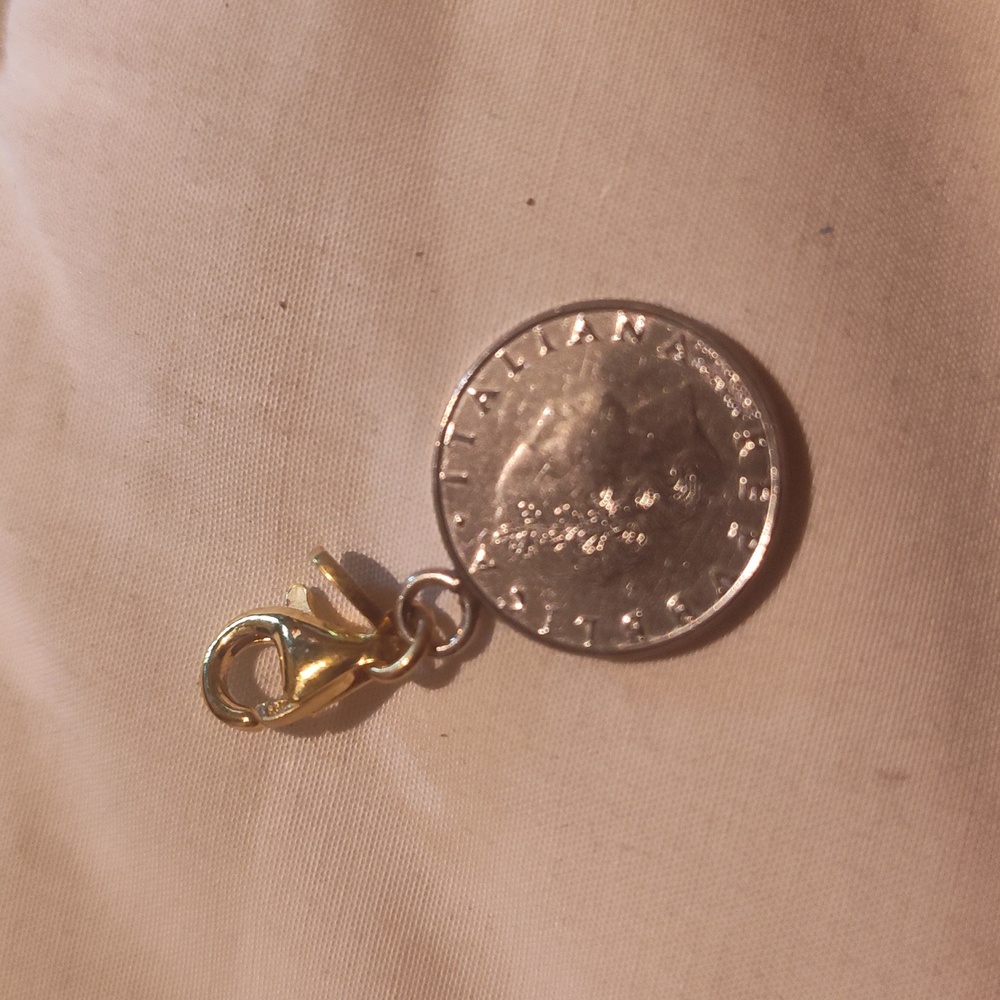 Gold and Silver Coin Charm Pendant